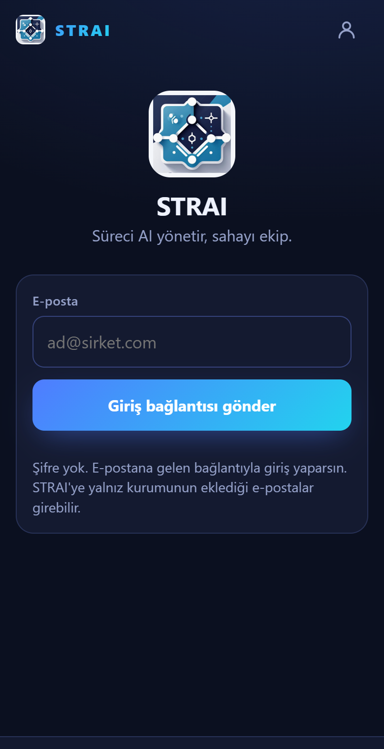 STRAI giriş ekranı