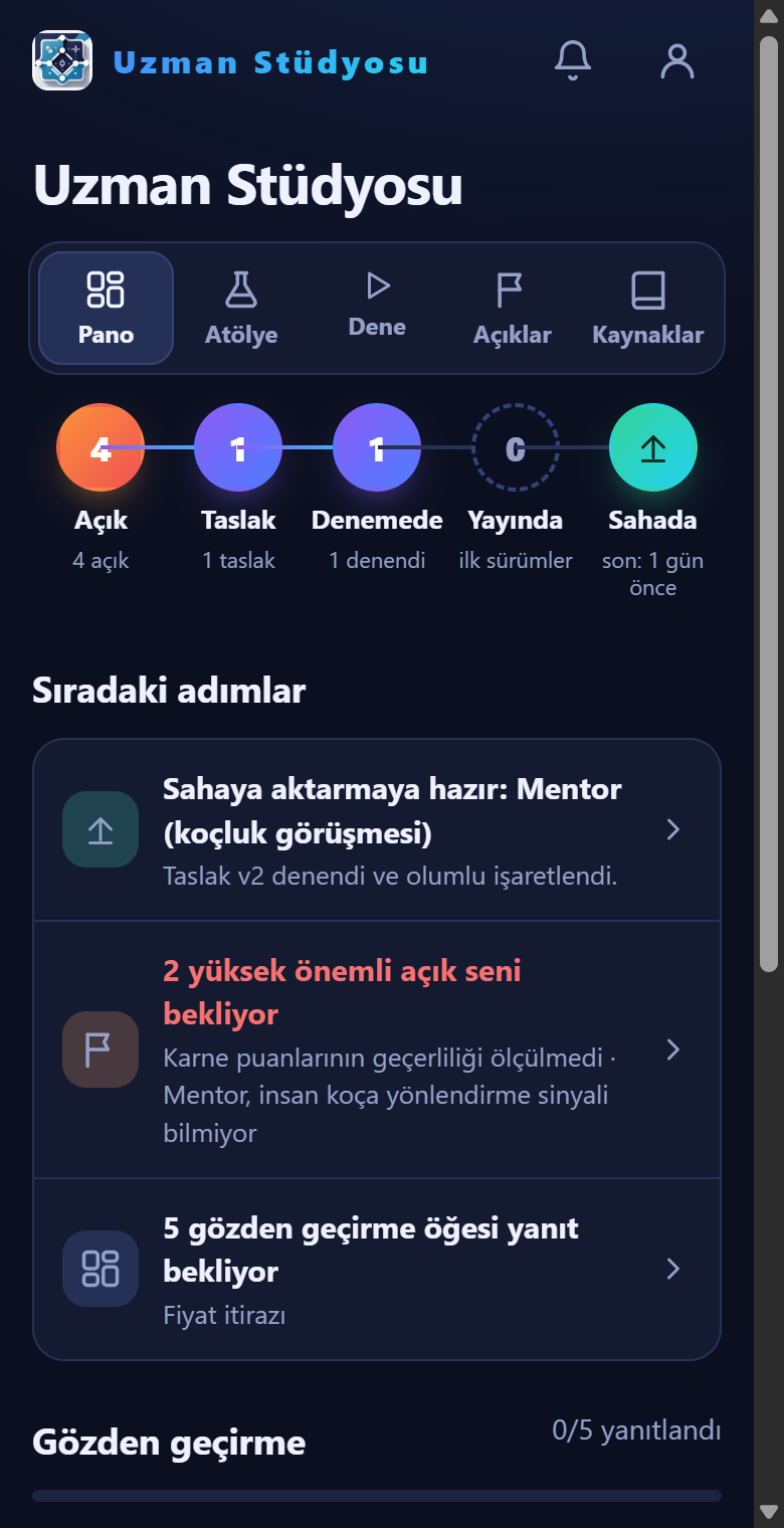 Stüdyo ana sayfası