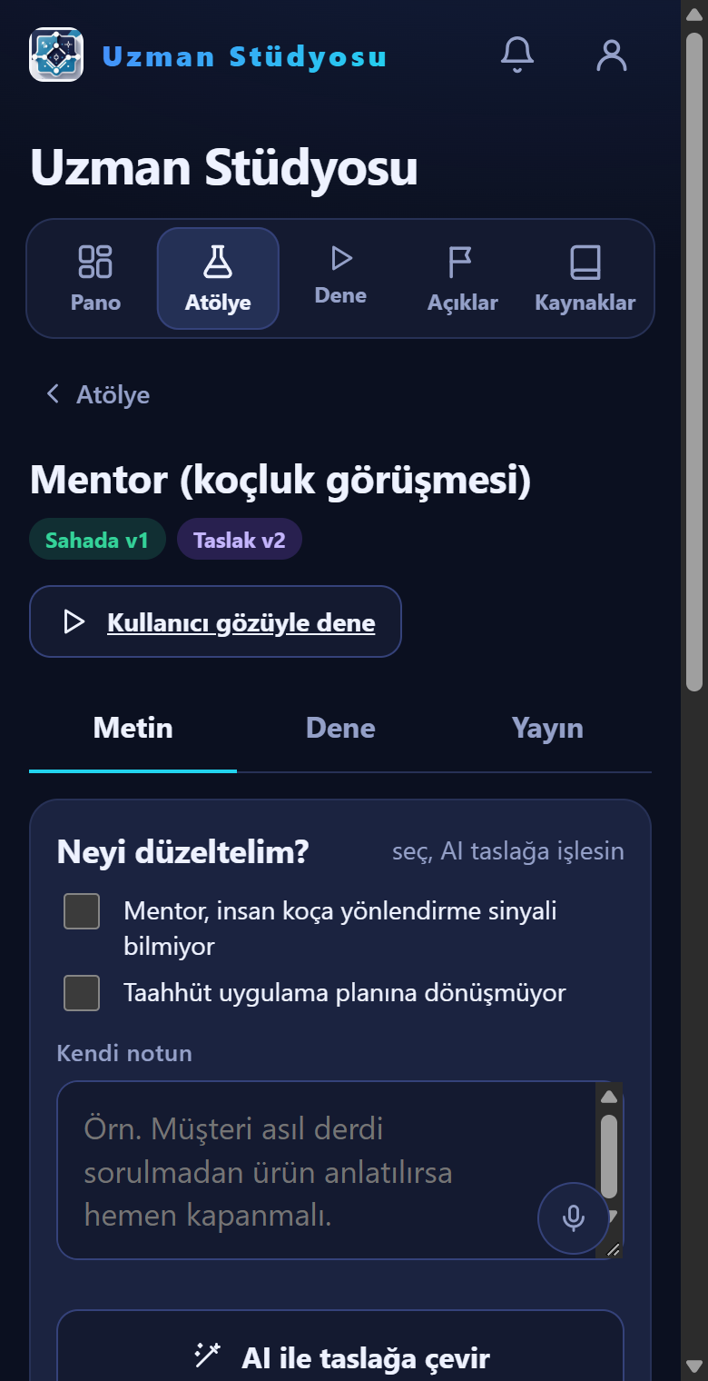 Taslak düzenleme